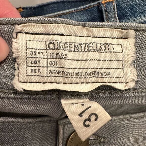 Current Elliot Fade Destroy Ankle Skinny Cheville Distressed Jeans Gray Size 31 - Picture 4 of 7